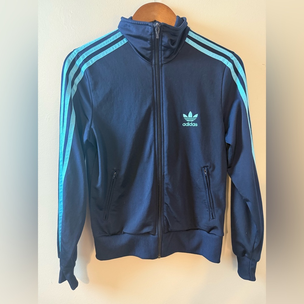 Adidas Vintage Track Jacket Blue on Blue Medium
